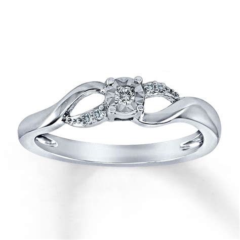 Diamond Promise Ring 1/20 ct tw Round-Cut Sterling Silver - 22636308 - Kay