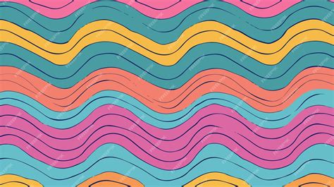 Abstract Wavy Lines Seamless Pattern Vector Background Premium Ai Generated Vector