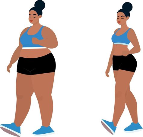 Fat And Thin Woman Before And After Demonstration 45859872 Vector Art At Vecteezy