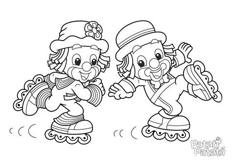 Desenho De Patati E Patat De Patins Para Colorir Tudodesenhos