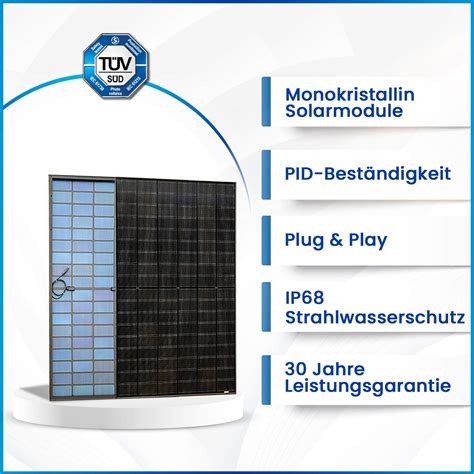 Sunpro 430W M10 N Type Mono Bifacial Schwarz Solarmodul