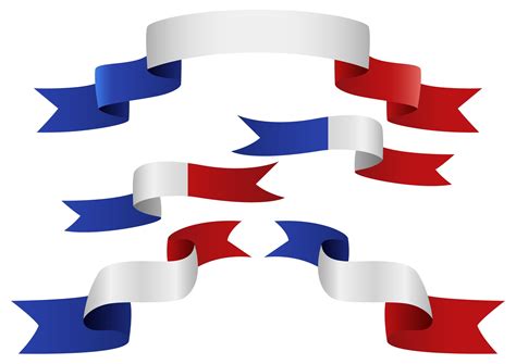 France Flag Ribbon Set Vector Art At Vecteezy