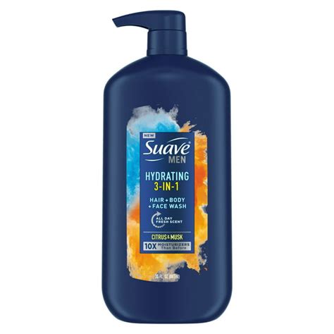 Suave Men 3 In 1 Mens Body Wash Hair Face And Body Wash 30 Oz