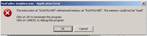 How To Set SysFader Iexplore Exe Application Error Techyv