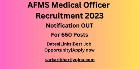 Afms Medical Officer Recruitment 2023 Notification Out