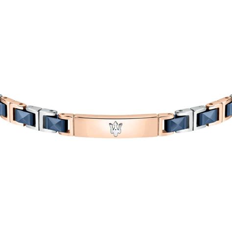 Bracelet en Acier Bicolore Céramique Bleue Maserati Ocarat