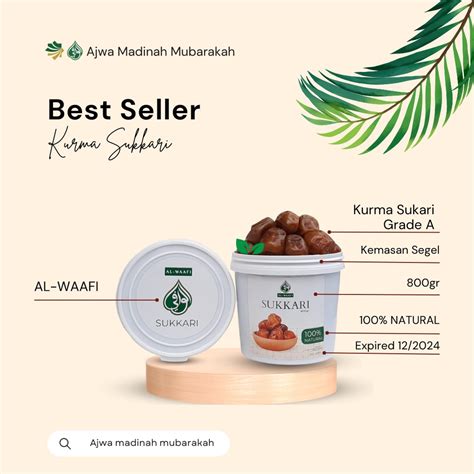 Jual KURMA SUKARI AL WAAFI EMBER 800gr PREMIUM SAUDI ARABIA GRADE A EXP