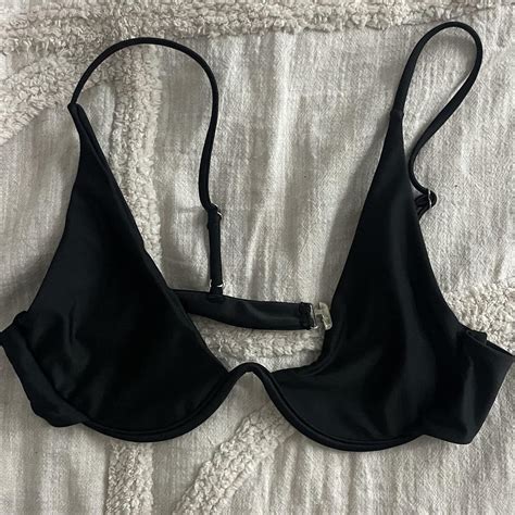 Black Wires Bikini Top Never Worn Size L Depop