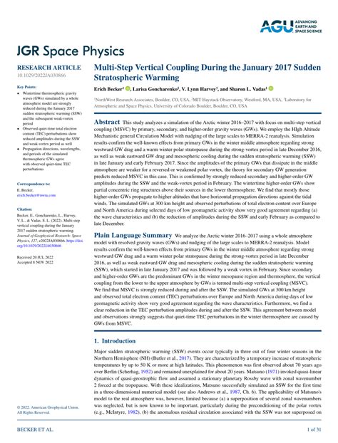 MultiStep Vertical Coupling During The January 2017 Sudden