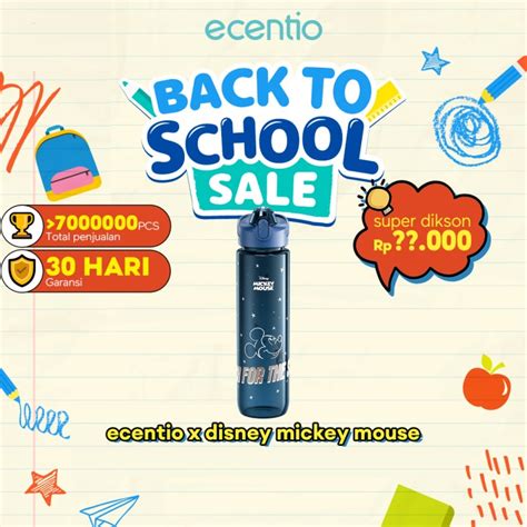 Promo Ecentio Disney Botol Minum 1000ml Portable Water Tumbler Botol 1