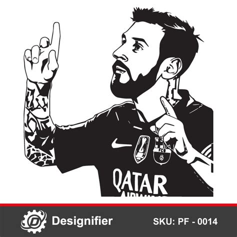 Lionel Messi Vector Face PF0014, SVG DXF File Ready To Cut With Laser ...