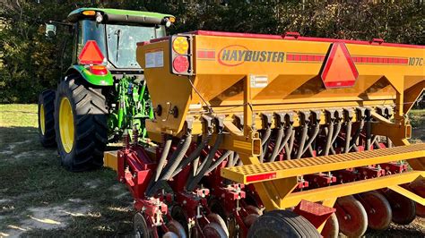 Seeding Grass Oats And Wheat With HayBuster 107C And John Deere 5100M