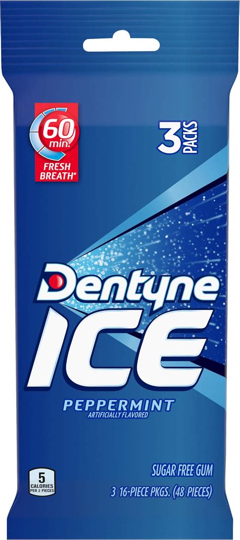 Dentyne Ice Peppermint Sugar Free Gum 9 Packs Of 16 Pieces 144 Total Pieces