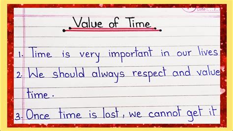 10 Lines Essay On Value Of Time In English Essay On Value Of Time Value Of Time Youtube