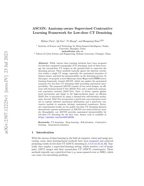 Pdf Ascon Anatomy Aware Supervised Contrastive Learning Framework