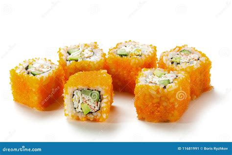 California Roll With Masago Stock Image - Image: 11681991