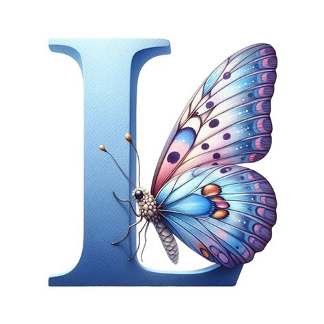 Watercolor Butterfly Letter L Fabric Panel