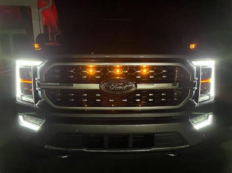 2021 F150 With Lariat Grille Custom Auto Works Raptor Style Led Amber Grille Light Kit 2021 Lr