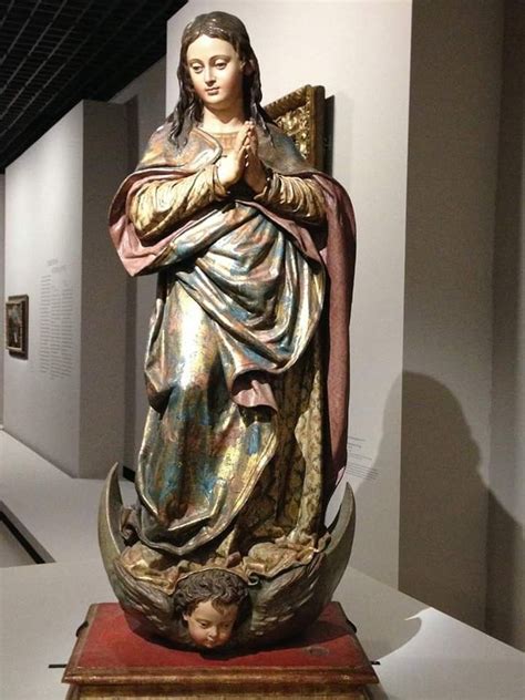 A Statue Of The Virgin Mary Is On Display