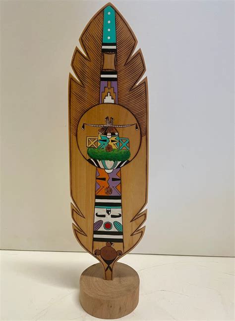 Vintage Hopi Corn Dancer Katsina Feather Carving Etsy Canada Wood