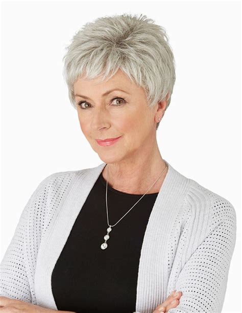 Cute Short Pixie Grey Hair Wig For Older Ladies