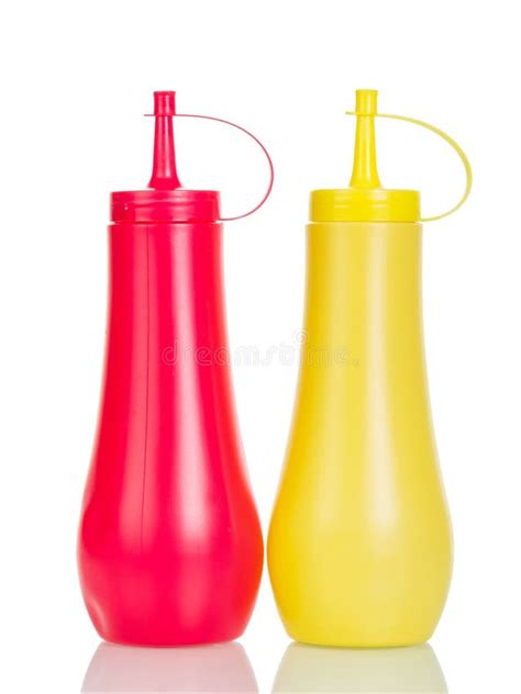 Ketchup And Mustard In Plastic Bottles For Fast Stock Image Image Of