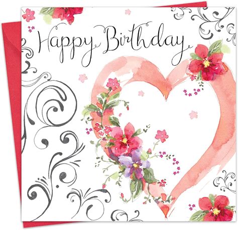 Twizler Happy Birthday Card for Her with Silver Foiling & Unique ...