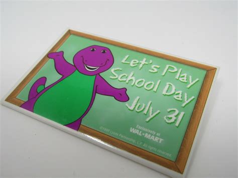 Barney Walmart Pin Button Let S Play School Day Ebay