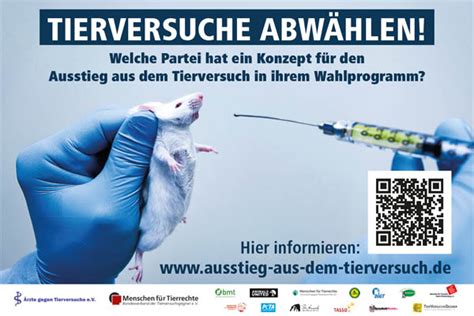 Start der bundesweiten Plakat Kampagne Tierversuche abwählen Ärzte