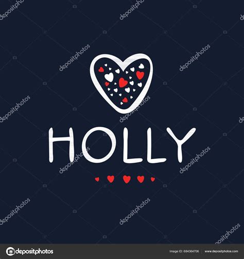 Holly Calligraphy Name Vector Illustration Stock Vector by ...