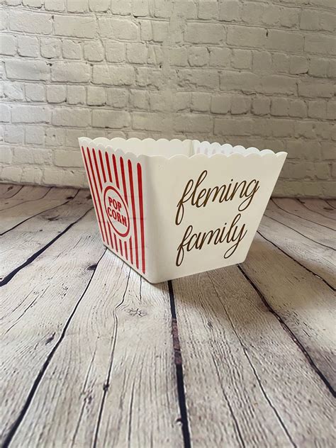 Personalized Popcorn Bucket Popcorn Container Movie Night | Etsy