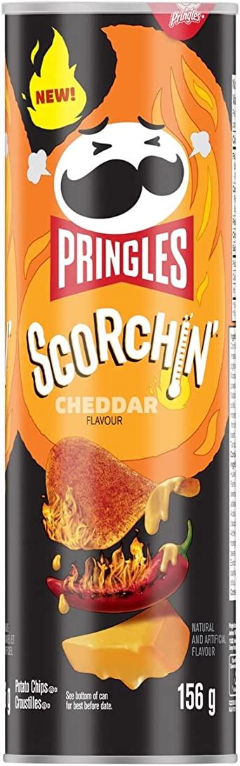 Pringles Scorchin Cheddar Flavour Potato Chips G Amazon Ca