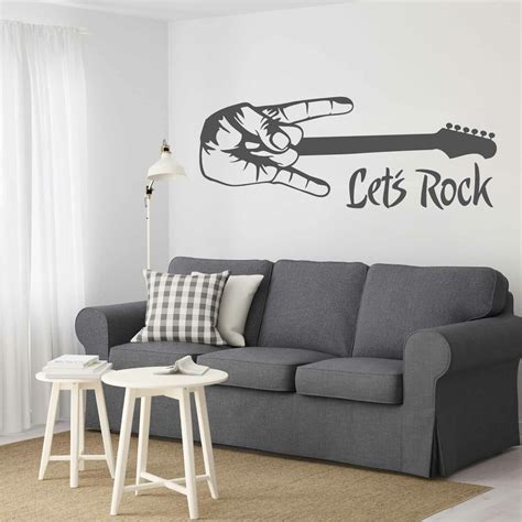 Stickers Muraux Guitare Rock Autocollant Muraux Et Deco