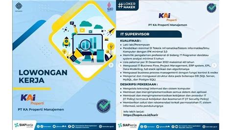 Lowongan Kerja PT KA Properti Manajemen Ini Kualifikasi Hingga