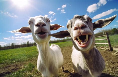 Premium Photo | Funny goats portrait