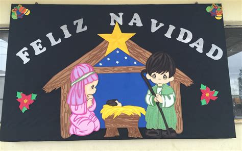 Periódico Mural Escolar Diciembre Dibujo De Navidad Murales