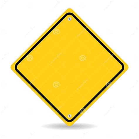 Blank Yellow Road Sign On White Background Stock Vector Illustration