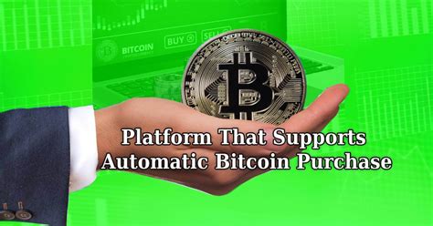 Platforms That Support Automatic Bitcoin Purchase - Investment Cage