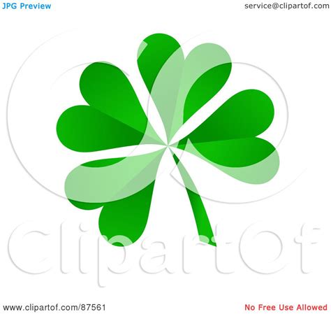 Royalty-Free (RF) Clipart Illustration of a 3d Four Leaf Green Shamrock ...