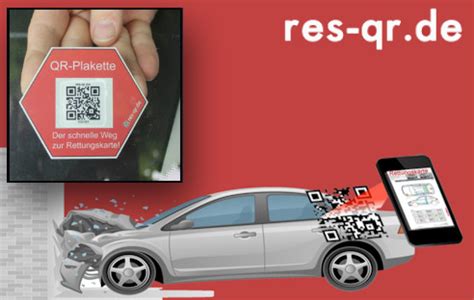 QR Code Sticker führt zur KFZ Rettungskarte professional