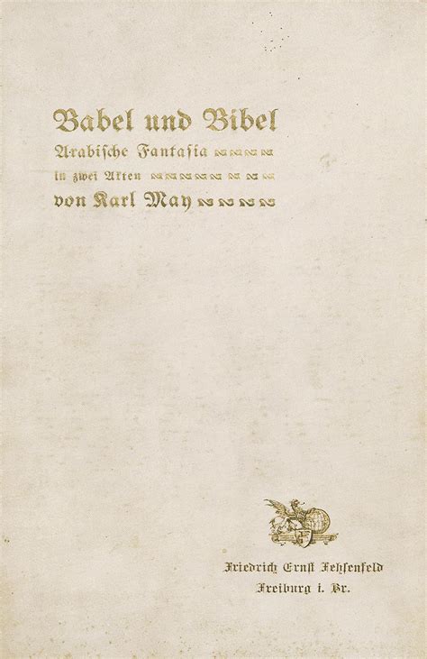 At Auction May Karl May Karl Babel Und Bibel Oleinen