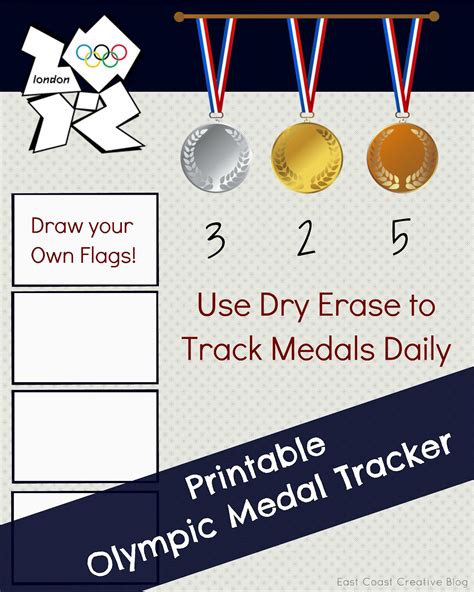 Kids Printable Olympic Medal Tracker