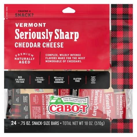 Cabot Vermont Serously Sharp Cheddar Cheese 24 75 Oz Bars Kroger