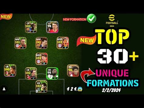 Top 30 New Unique Formation In Efootball 2024 Mobile Efootball New