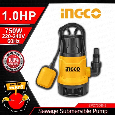 INGCO Sewage Submersible Pump 750W 1 0HP Submersible Water Transfer