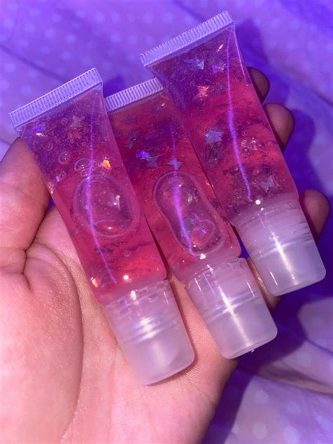 Strawberry Butterfly Tinted Clear Lipgloss Etsy Canada In Lip