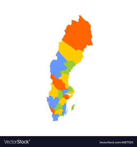 Sweden Political Map Of Administrative Divisions Vector Image