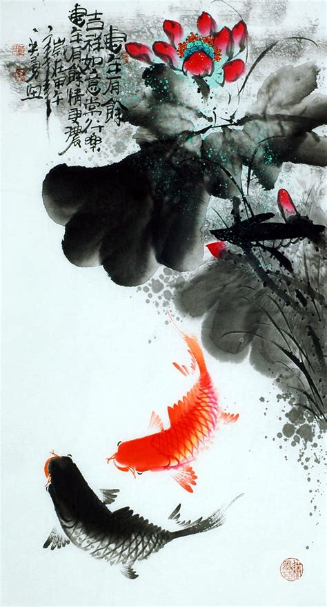 Chinese Fish Painting - CNAG013537 - CNArtGallery.com