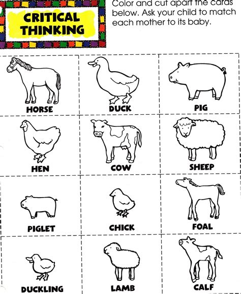 Worksheet On Farm Animals For Kindergarten - Math Worksheets Grade 1