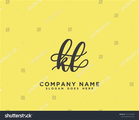 Kl Initial Handwriting Logo Vector Stock Vector Royalty Free